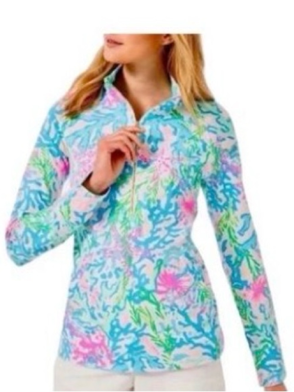 Lilly Pulitzer Skipper Popover Bright Printed Pullover One-Piece With Pocket - Picture 3 of 11